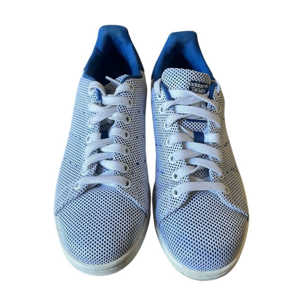 Adidas Stan Smith White and Blue Sneakers - Picture 2 of 7